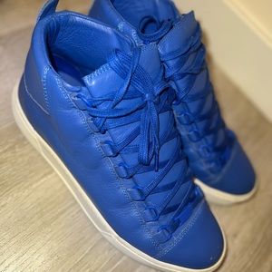 Blue Arena Balenciagas.